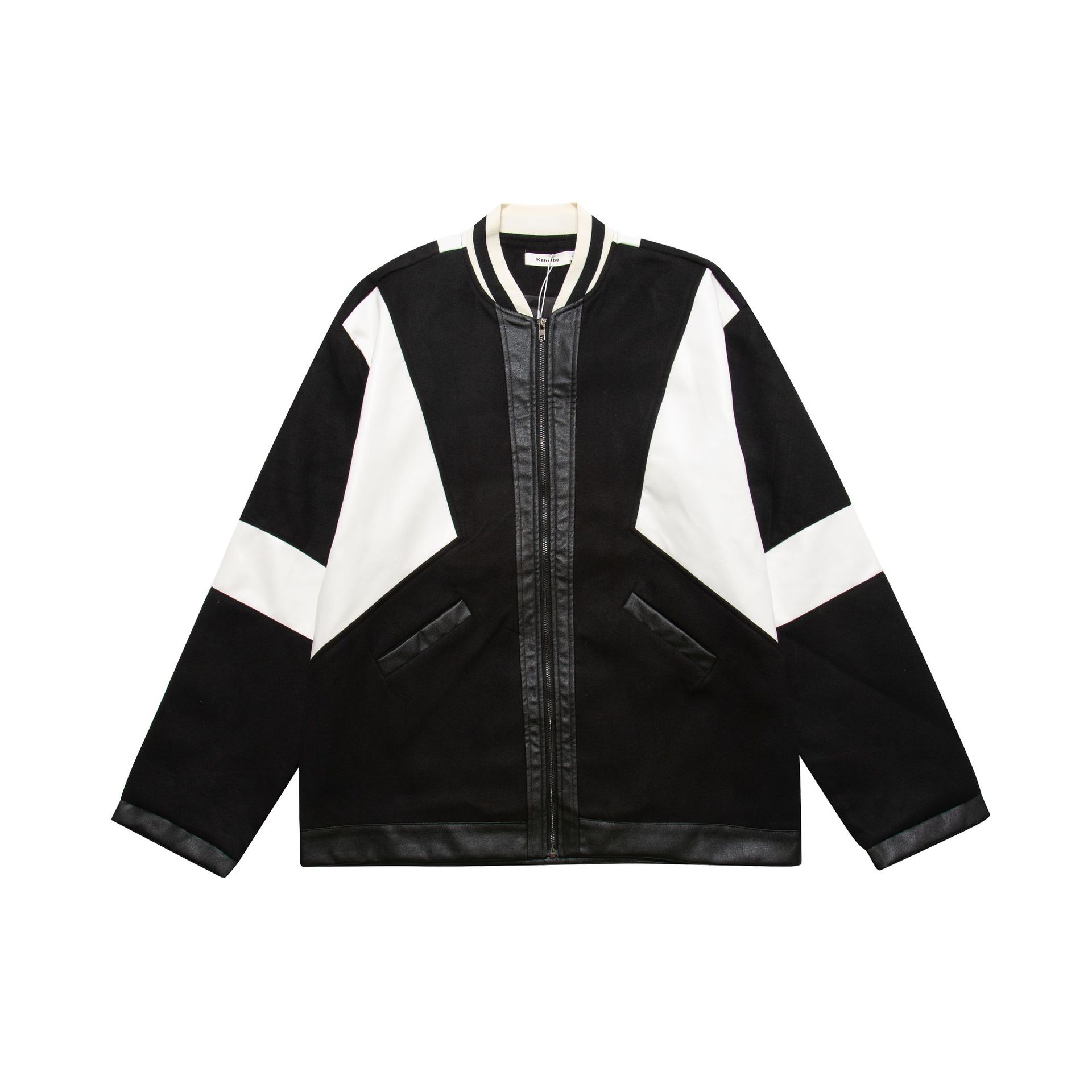 Women's Woolen Patchwork Cardigan Baseball Jacket