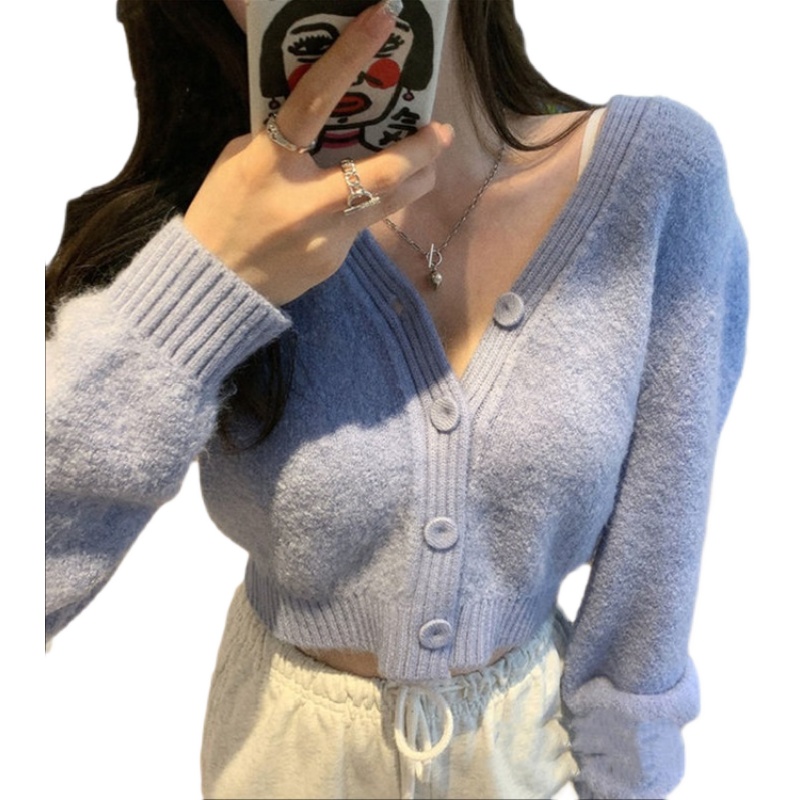 Women's Lazy Style Short Knitted Sweater Coat