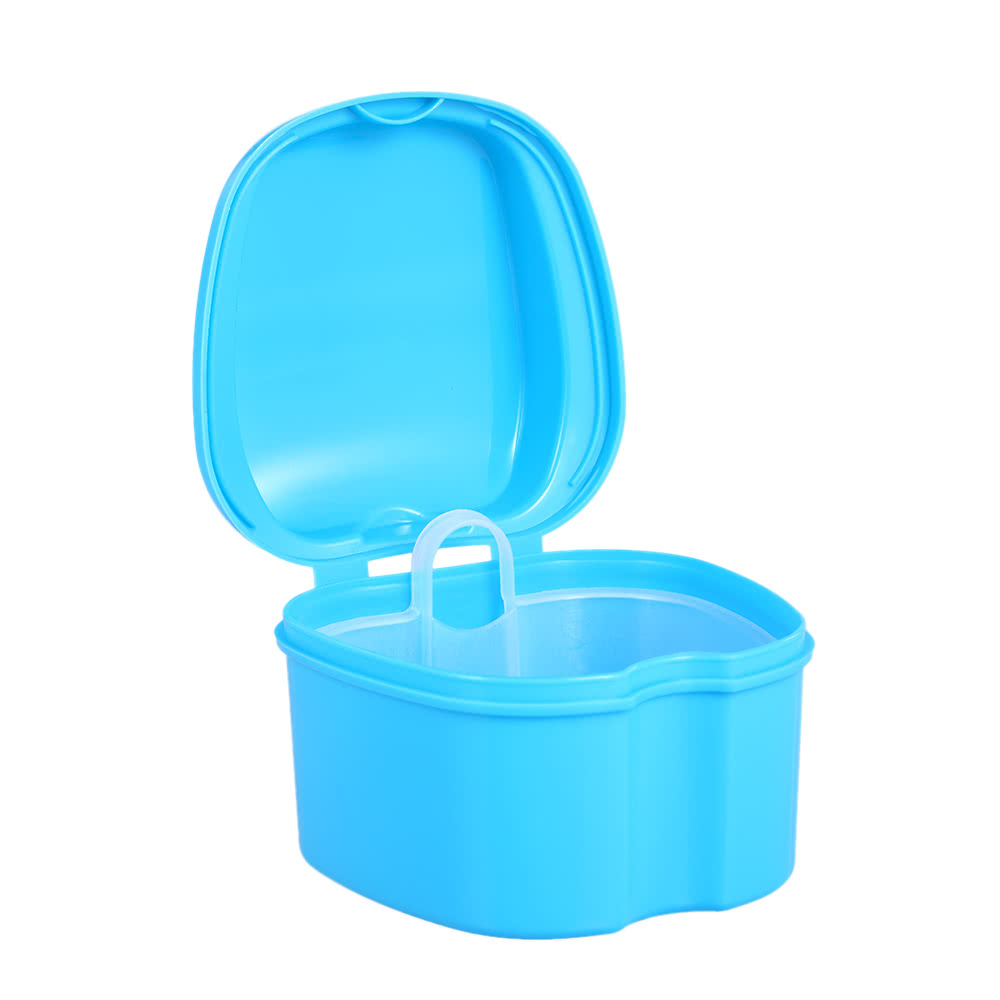 Denture Bath Box Case Dental False Teeth Storage Box Cleaning Container Rinsing Basket Retainer Appliance Holder Tray