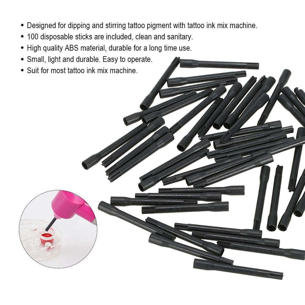 100Pcs Tattoo Pigment Mixer Tattoo Ink Mix Sticks Tattoo Machine Supply Tool Body Art Accesories