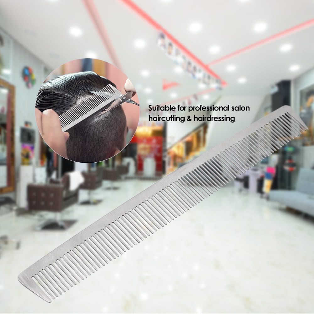 Salon Hair Comb Stainless Steel Hair Cutting Comb Hand Made Professional Hairdressing Steel Comb