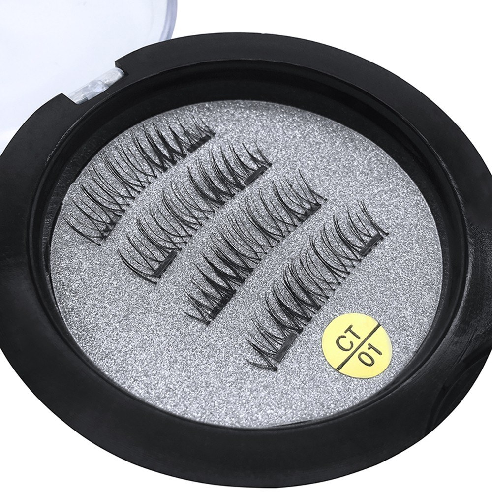 4Pcs 3D Magnetic Eyelashes Handmade Fake Eyelash Magnets Natural False Eyelashes Makeup Extension