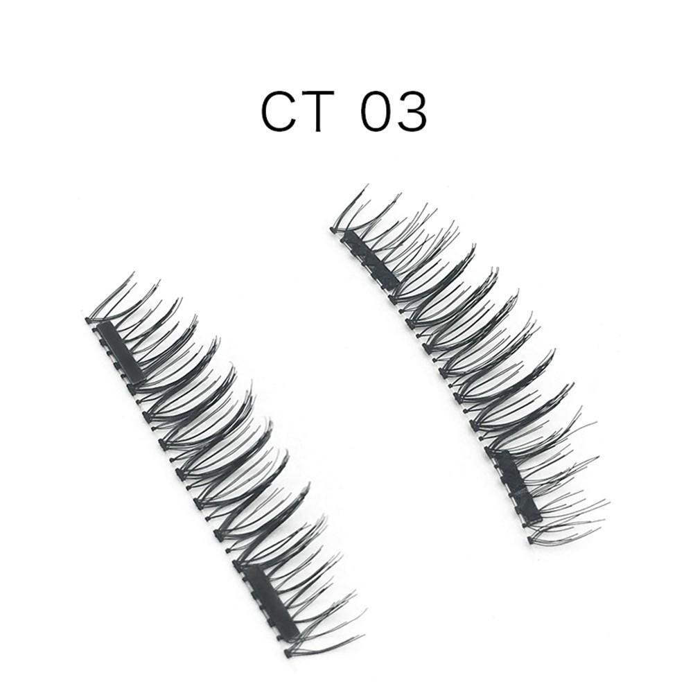 4Pcs 3D Magnetic Eyelashes Handmade Fake Eyelash Magnets Natural False Eyelashes Makeup Extension