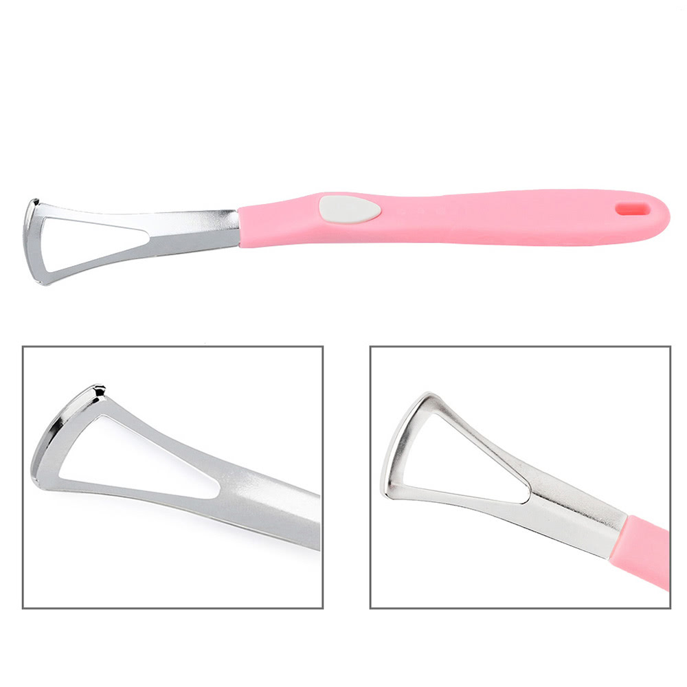 Stainless Steel Dental Oral Care Clean Tongue Cleaner Scraper Handle Hygiene Good Breath Massage