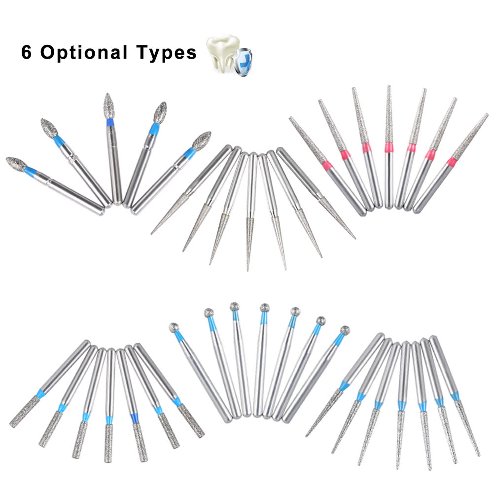 50Pcs Dental Diamond Burs Drill Dental High Speed Burs Teeth Polishing & Smoothing Tool