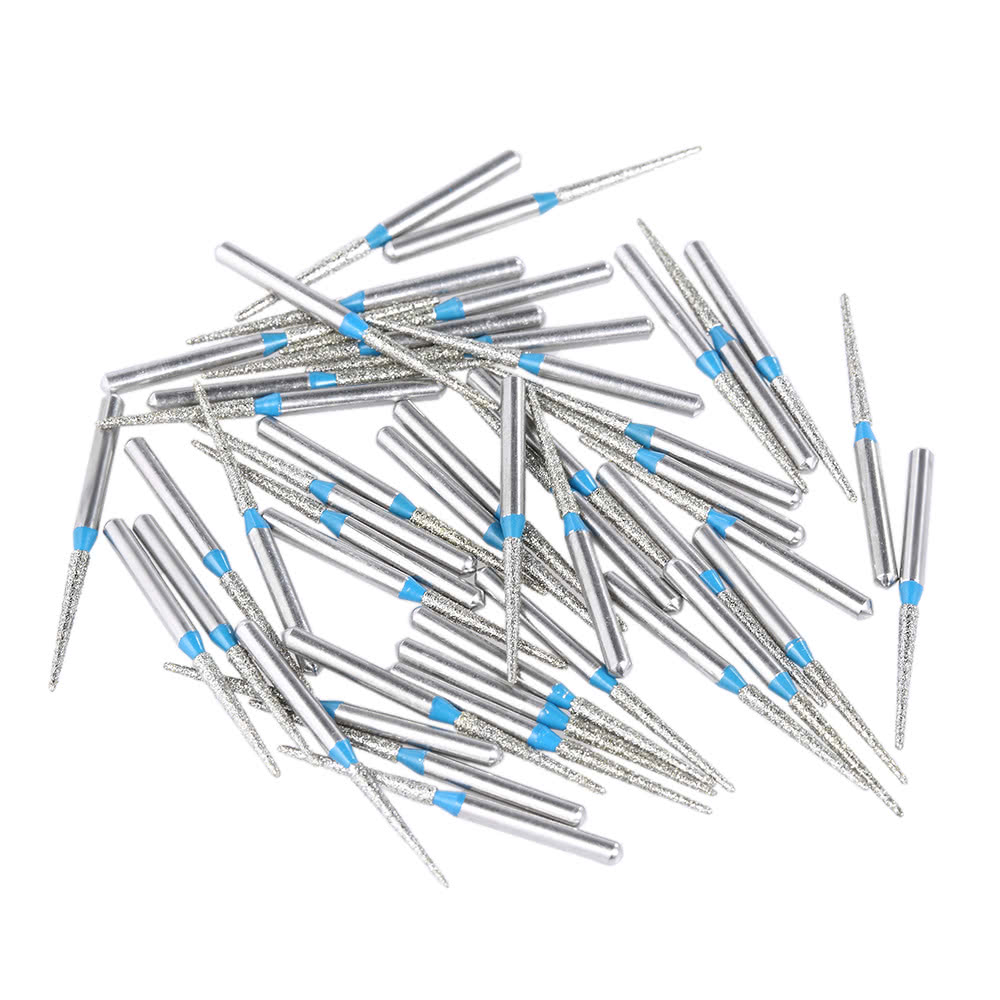 50Pcs Dental Diamond Burs Drill Dental High Speed Burs Teeth Polishing & Smoothing Tool