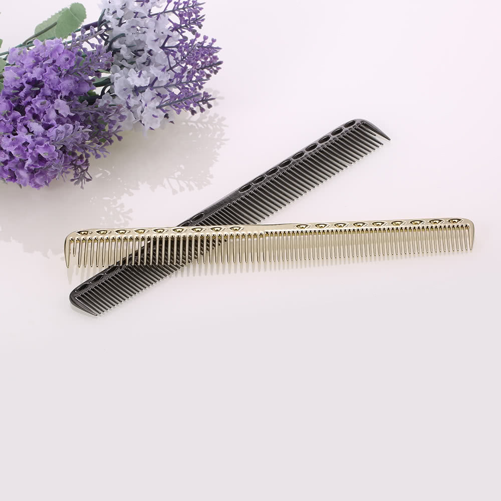 Stainless Steel Hair Comb Professional Hair Salon Hairdressing Steel Comb Hair Cutting Metal Comb Black