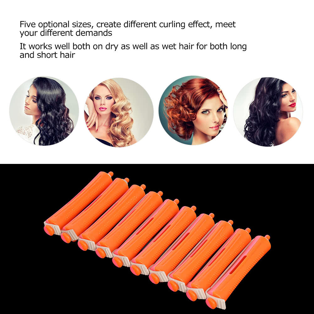 12 Pieces Salon Cold Wave Rods Hair Roller With Rubber Band Curling Curler Perms Hairdressing Styling Tool for Girls Women Hair DIY