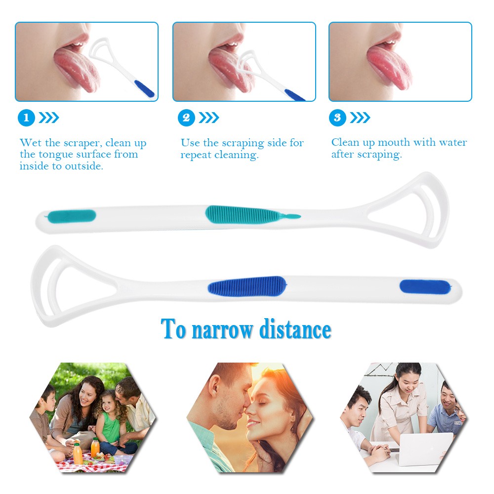 2 Pcs Tongue Scraper Oral Tongue Cleaner Mouth Tongue Cleaning Brush Fresh Breath Maker Oral Hygiene Care Brush