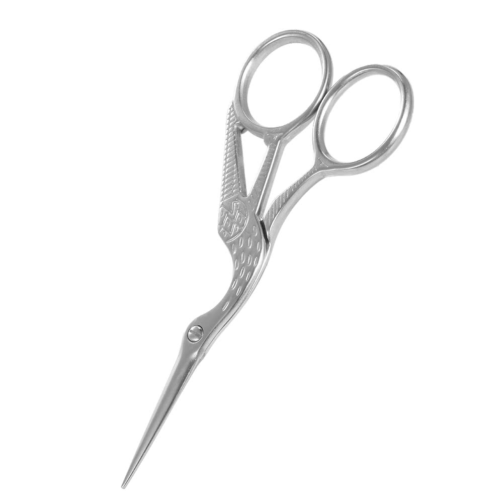 Stainless Steel Stork Scissor Makeup Sewing Scissor DIY Sharp Tip Scissor Crafting Tool Small Shear Silver