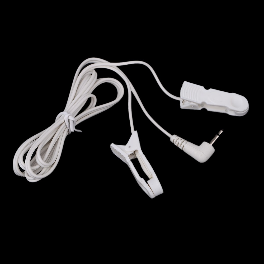 Lead Wires Connecting Cables with 2 Ear Clips for Digital TENS Therapy Machine Massager 2.5mm Plug