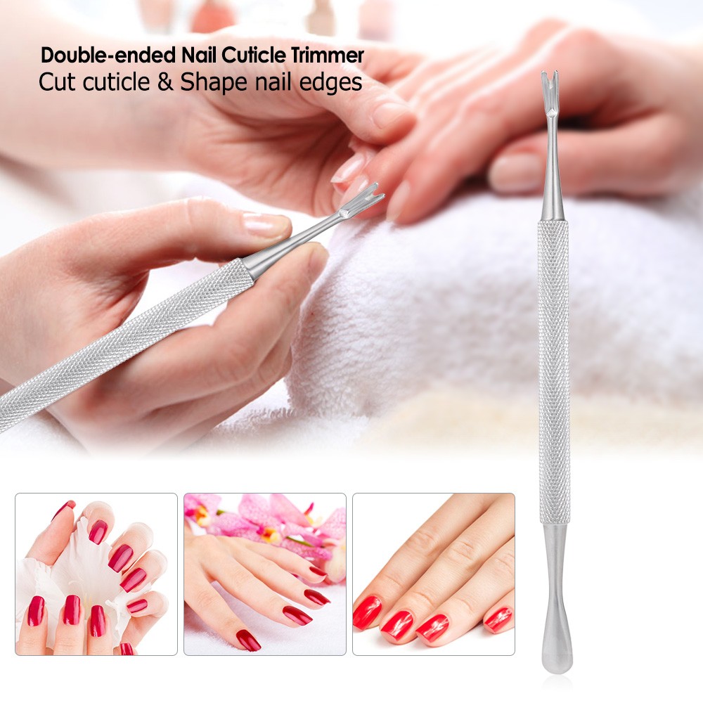 1pc Stainless Steel Double-ended Nail Cuticle Trimmer Dead Skin Callus Remover Nail Cuticle Remover Anti-slip Manicure Pedicure Dead Skin Trimmer