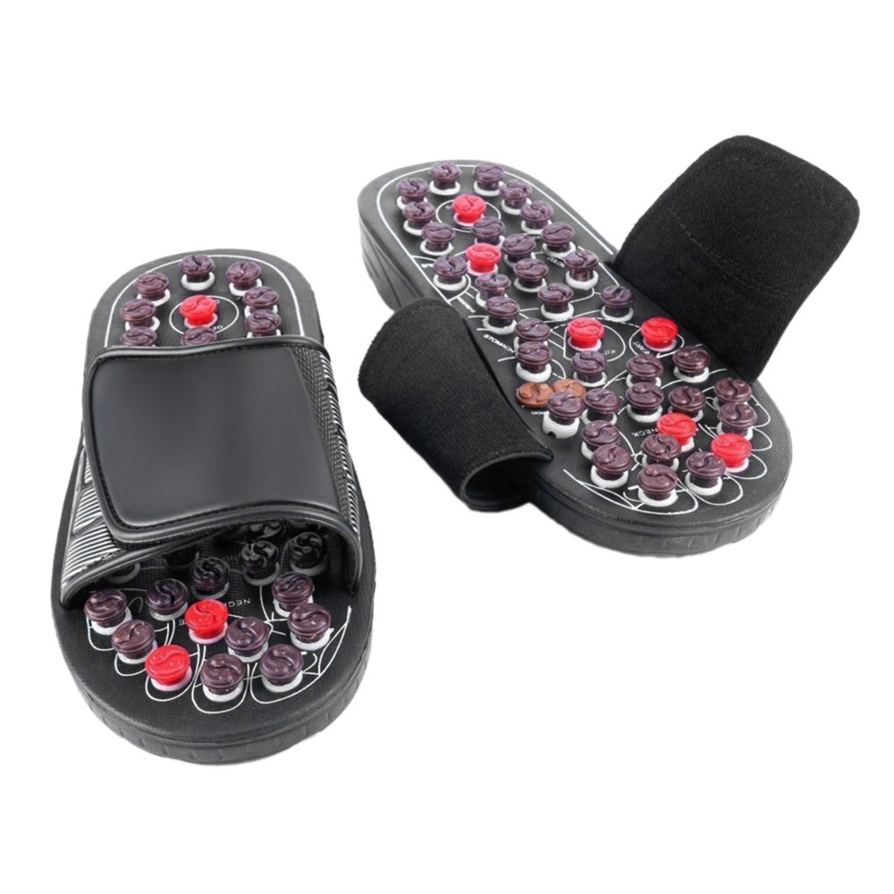 Acupressure Massage Slipper Foot Massager Jade Stone Acupoint Massage Slippers Shoes Reflexology Sandals for Men Women Black S/M/L/XL