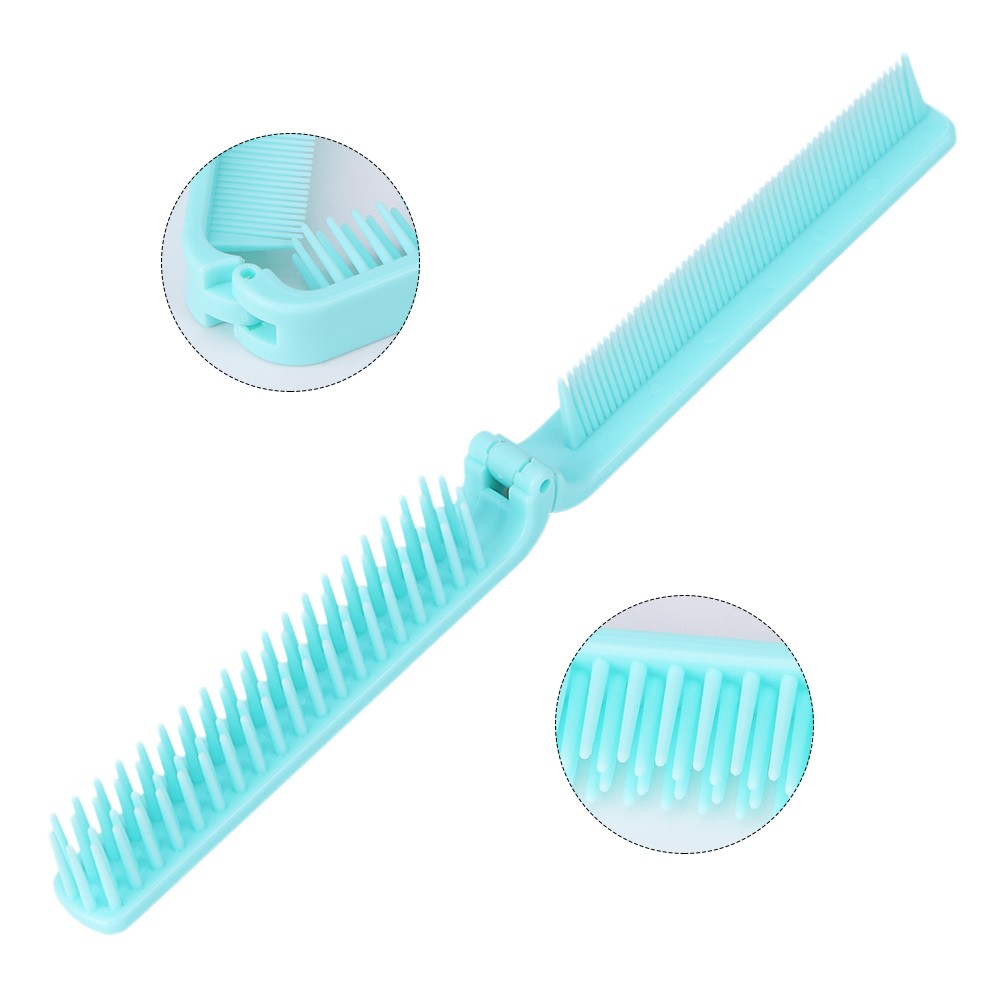 Pocket Folding Hair Brush Comb Portable Collapsible Travel Essentials Scalp Massage Plastic Hair Brush Random Color