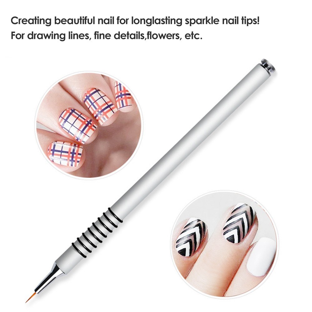 1pc 7mm Acrylic Nail Art Painting Brush for UV Gel Manicure Nail Liner Tool