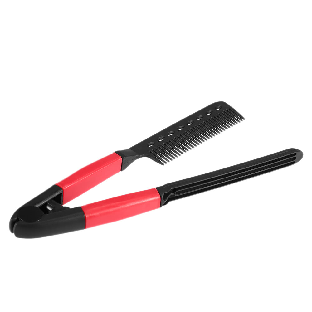 Hair Straightener Comb Hair Straightening Comb Brush V Shape Folding Salon Hairdress Styling Tool