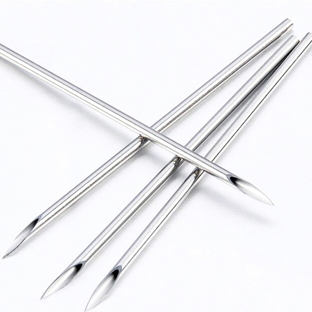 100Pcs/Box Disposable Piercing Needle Stainless Steel Sterile Body Piercing Needles Tattoo Accessories Ear Nose Piercing Needles 12/13/14/15/18/20G