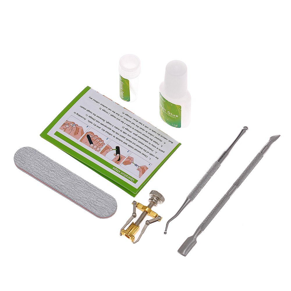 Ingrown Toenail Correction Kit Toenail Treatment Nail Glue Toenail Straightening Patch Pusher Lifter Recover Foot Correction Tool