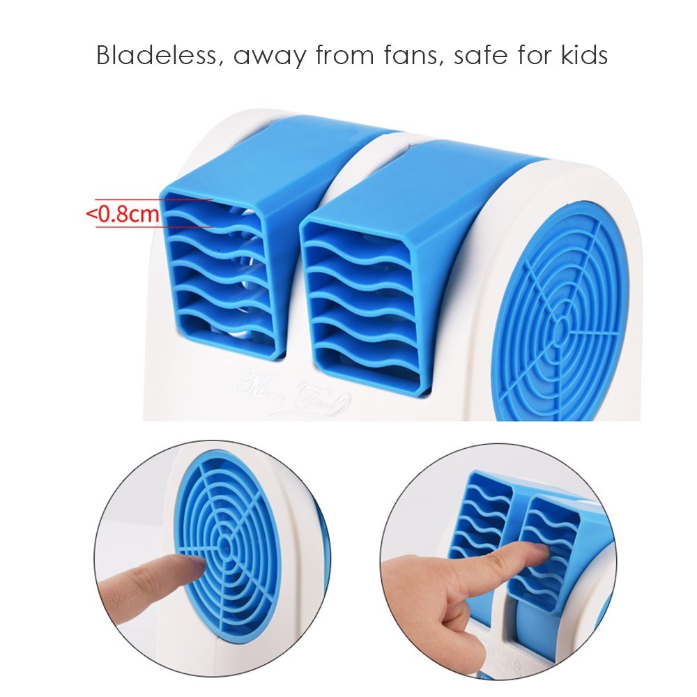 Portable Bladeless Table Fan Double Wind Outlet Perfume Mini Air Cooler