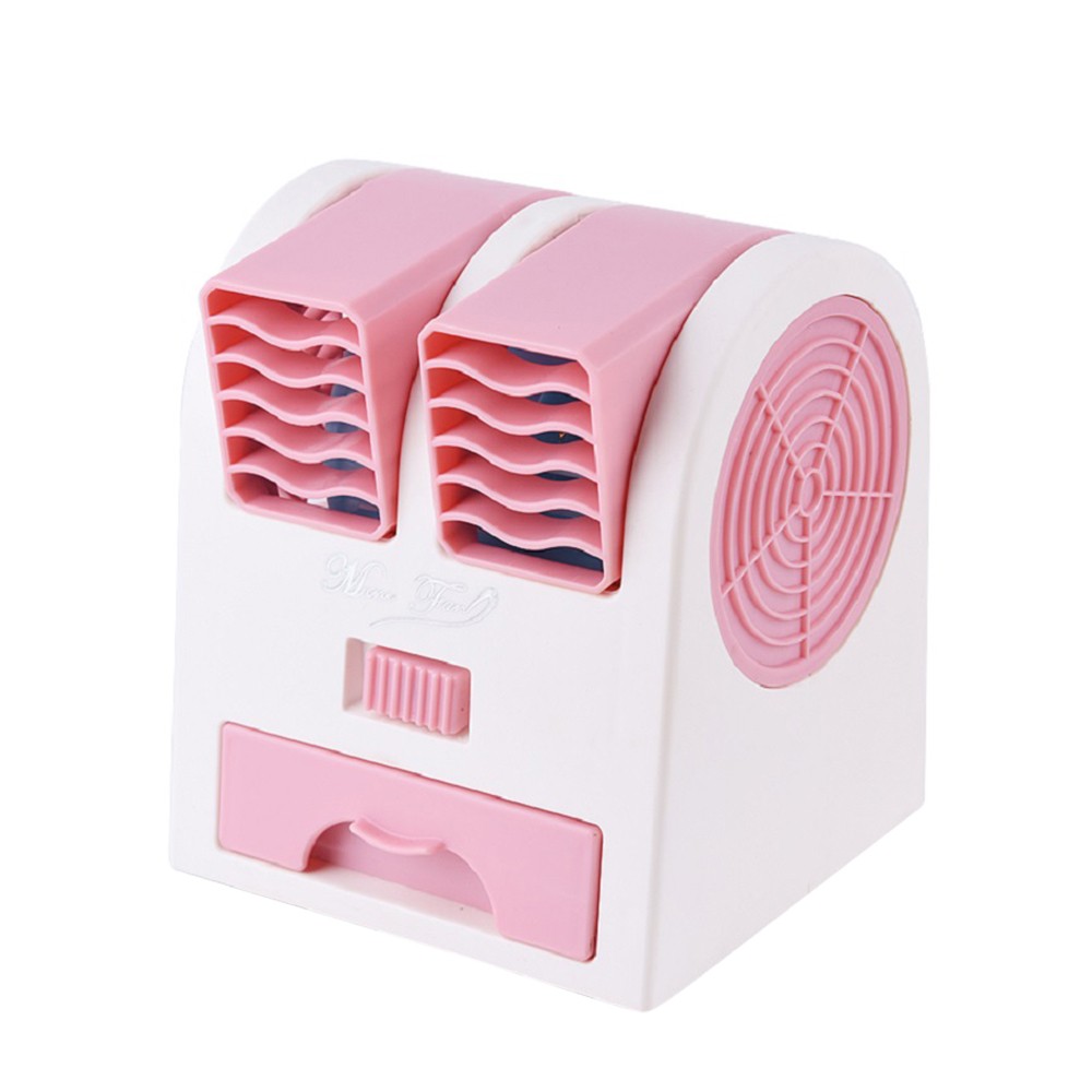 Portable Bladeless Table Fan Double Wind Outlet Perfume Mini Air Cooler