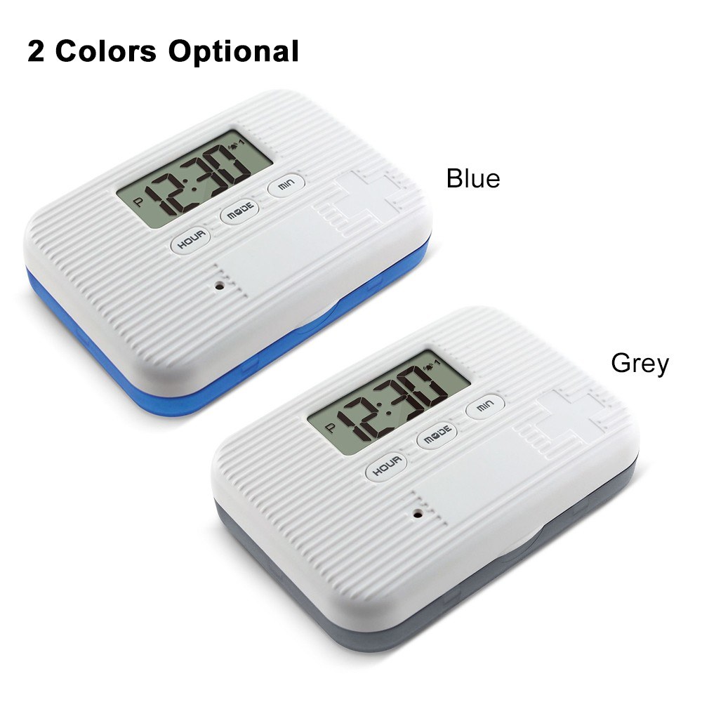 Dust-proof Separated Pill Organizer Pill Box Case Electronic Timer Alarm Clock Reminder Medicine Storage Dispenser