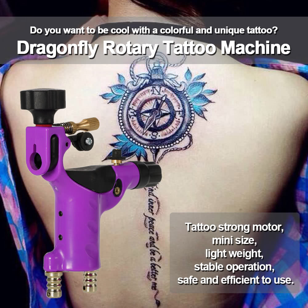 Dragonfly Rotary Tattoo Machine 4 Colors Tattoo Motor Shader & Liner Tattoo Machine Tattoo Body Art Purple