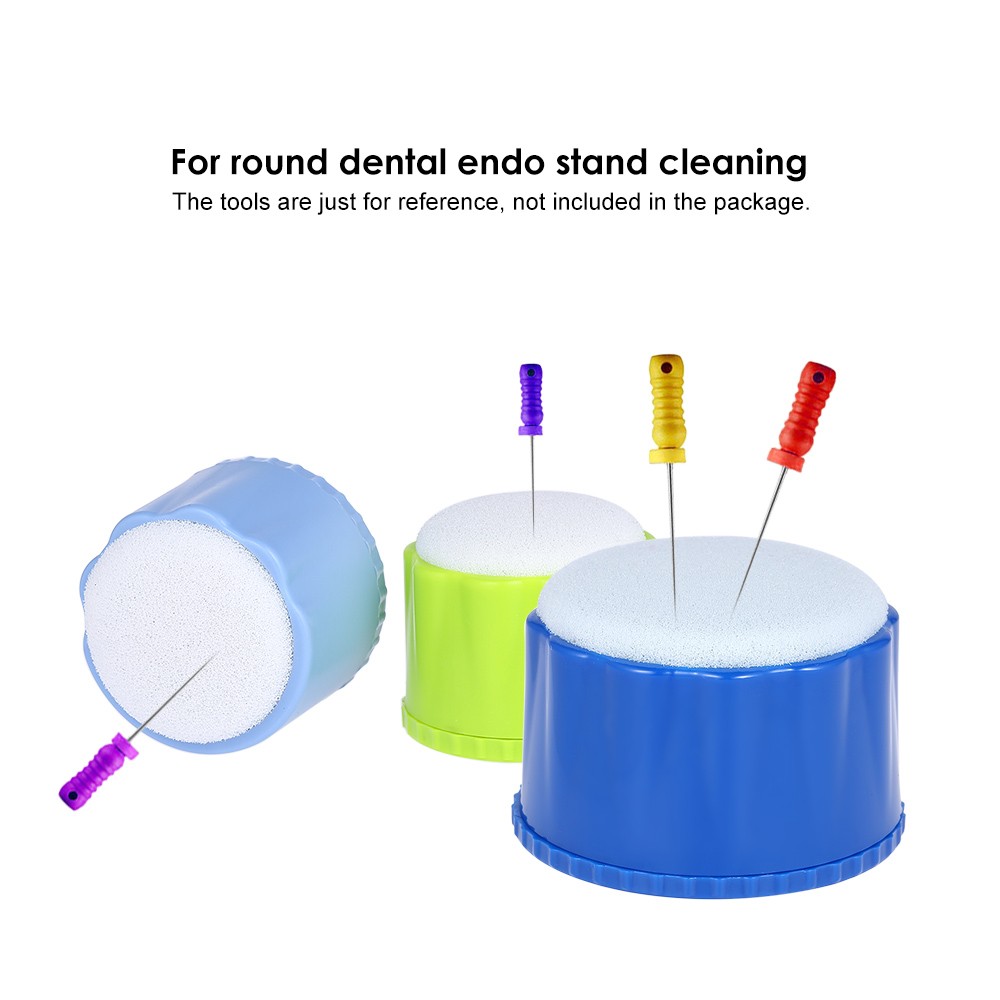 Dental Round Endo Stand Cleaning Foam File Drills Block Holder with Sponge Autoclavable Dentist Product Dental Tool Random Color