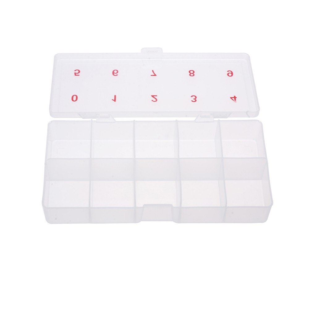 2 x 5 Clear Plastic Nail Art Tip Cell Empty Storage Box Case Tool