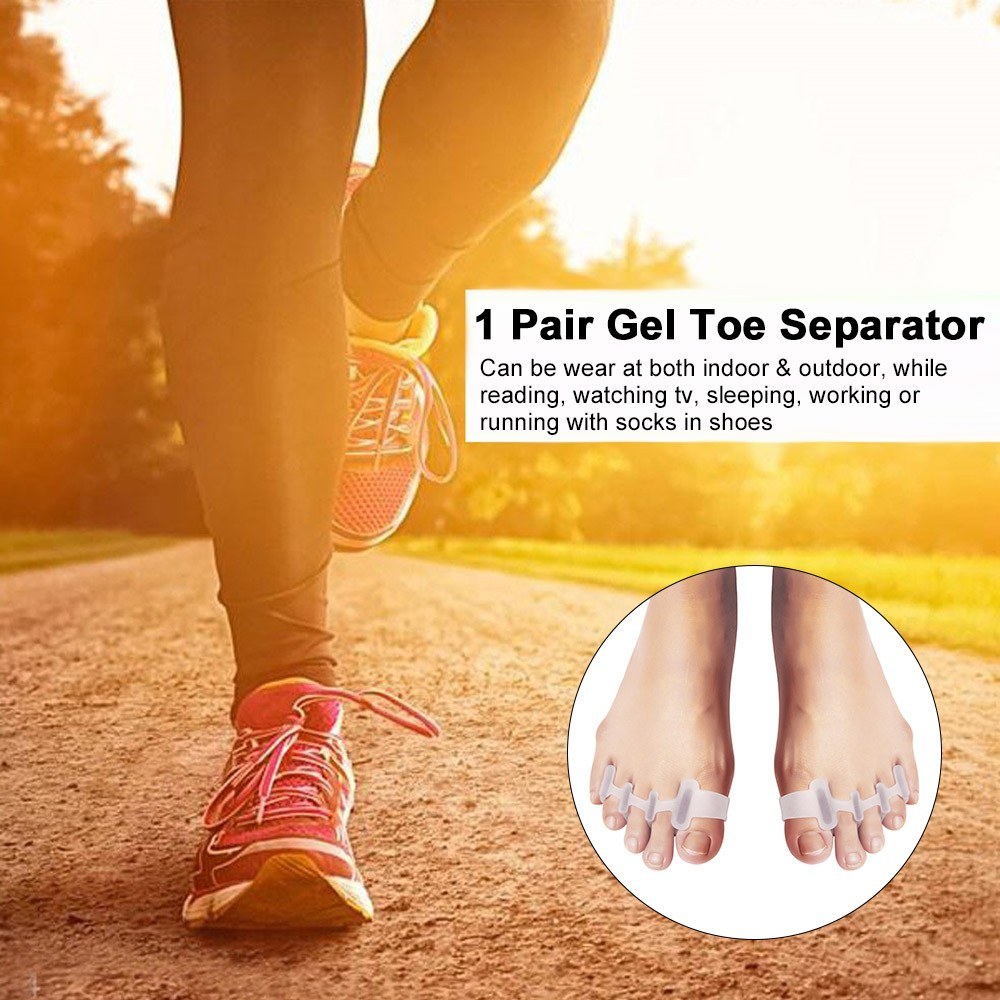 1 Pair Gel Toe Separator Toe Stretchers Toe Spacers Relieve Bunion Pain Toe Straightener Achilles Stretcher For Men & Women