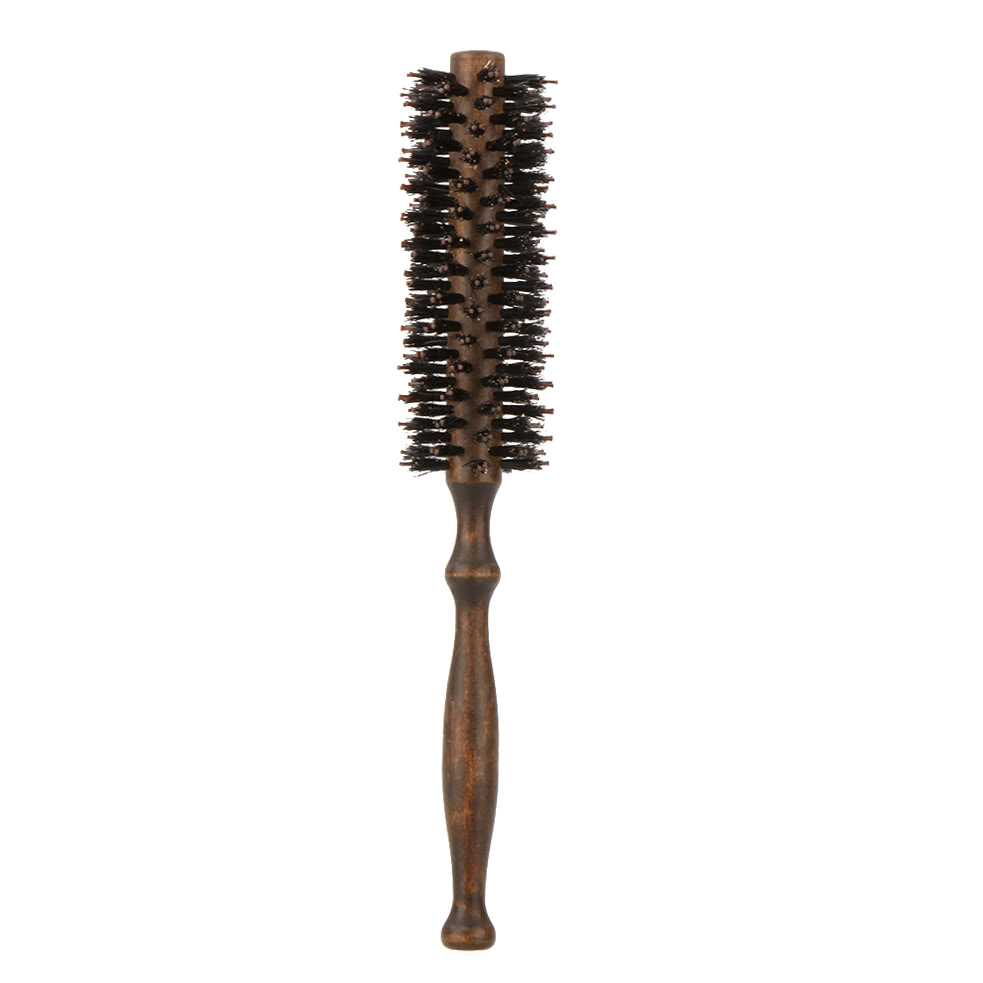 Round Wood Handle Hairdressing Quill Bristle Radial Curling Hair Comb Brush