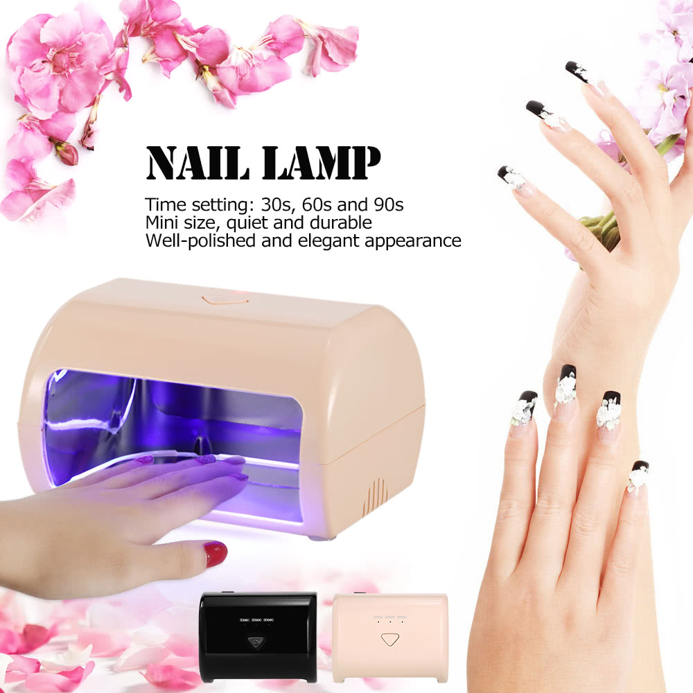 9W LED Nail Lamp Fingernail Toenail Gel Curing Nail Dryer Professional Nail Gel Machine for Nail Salon EU Plug Beige