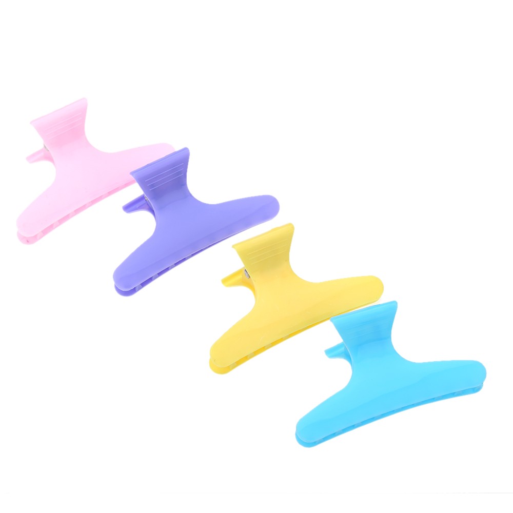 12pcs Fashion Plastic Colorful Hairdressing Tool Butterfly Hair Claw Salon Section Clip Clamps