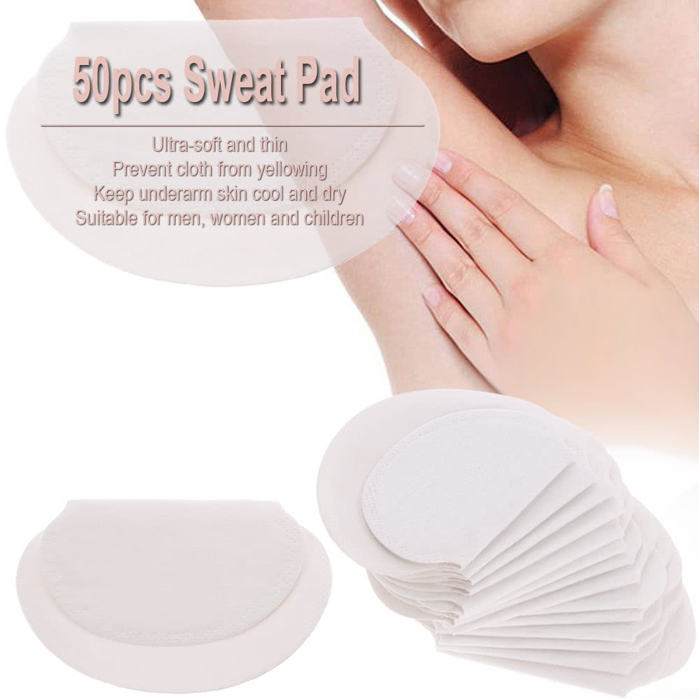 50pcs Summer Sweat Pad Perspiration Absorbing Guard Underarm Armpit Sweat Pad Disposable