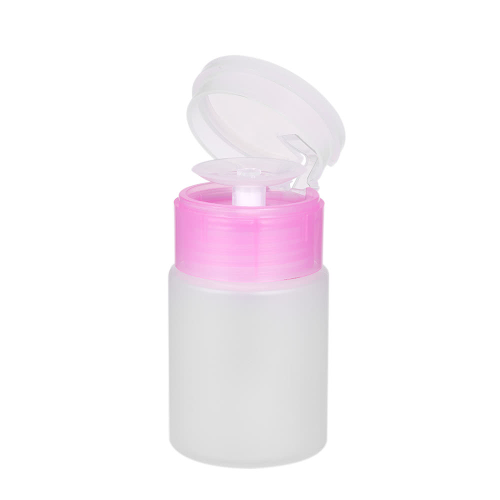 60ml Plastic Bottle Pump Dispenser Empty Nail Polish Remover Nail Manicure Make up Cleaner Nail Art Tool