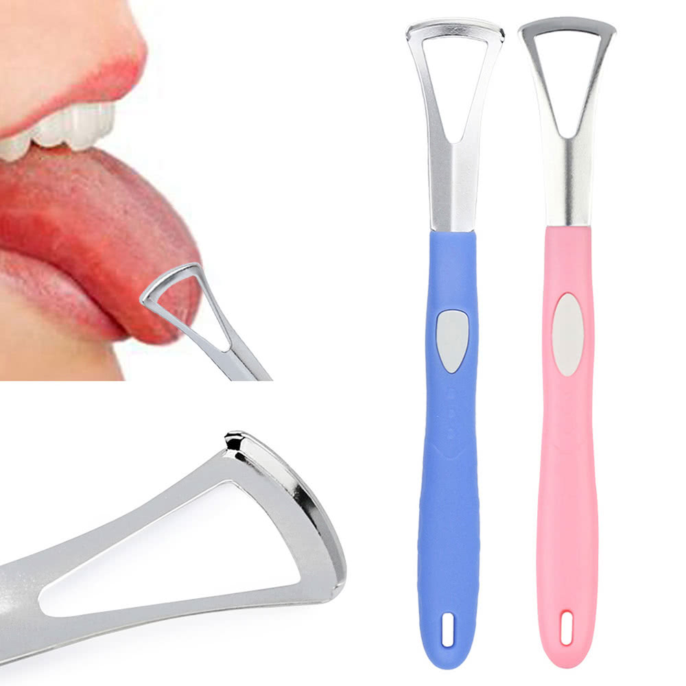 Stainless Steel Dental Oral Care Clean Tongue Cleaner Scraper Handle Hygiene Good Breath Massage