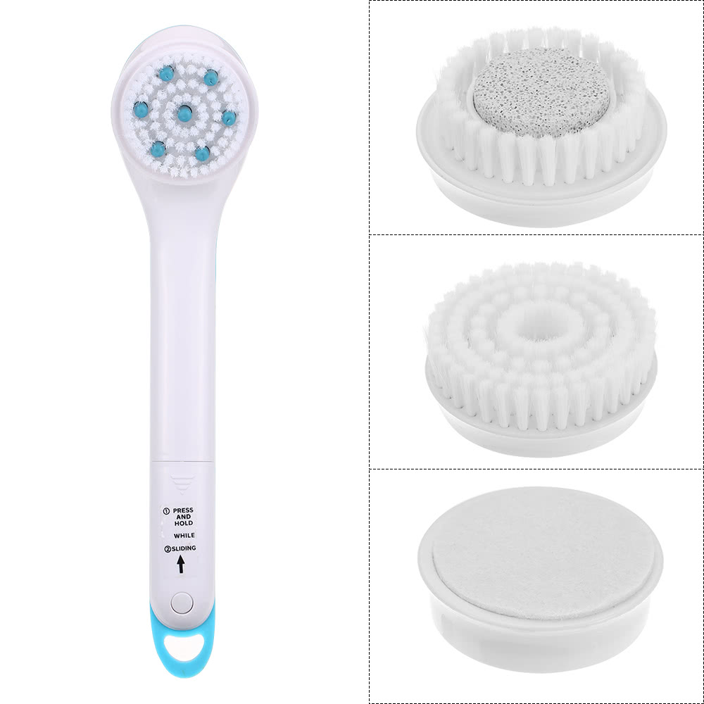 Portable Electric Spin Spa Long-Handled Deep Cleaning Body Brush with Body Massager