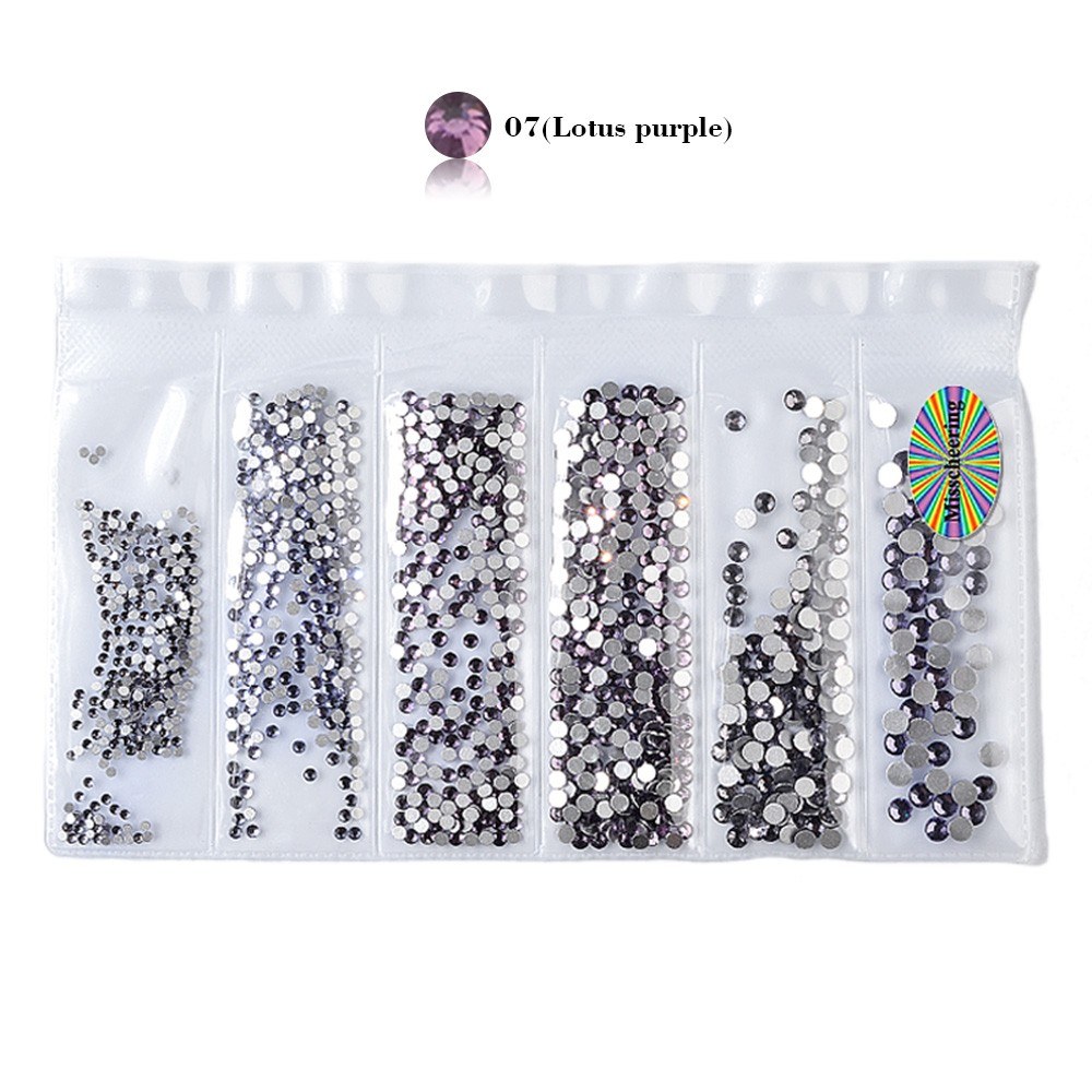 Mixed Size 1440pcs Glass Nail Rhinestones For Nail Art Decorations Crystals Strass Charms Partition Rhinestone Set