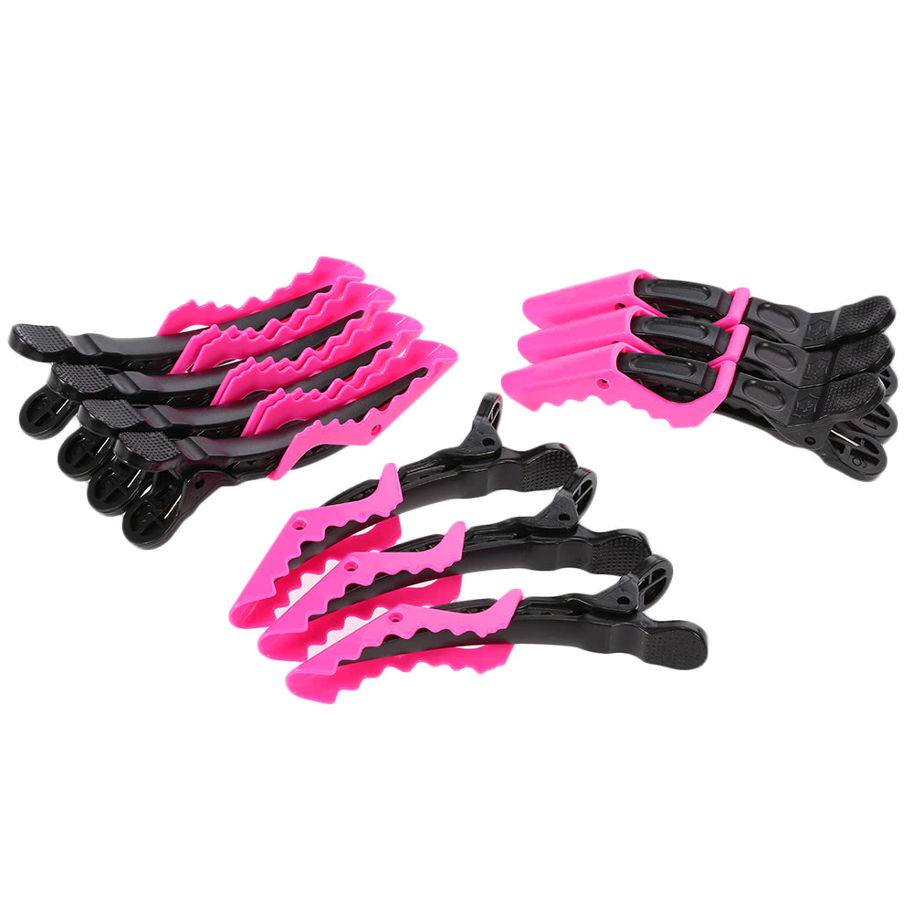 Croc Hairdressing Cutting Clamps Hair Sectioning Grip Clips Hair Grip Clips Salon Styling 10Pcs Rosy