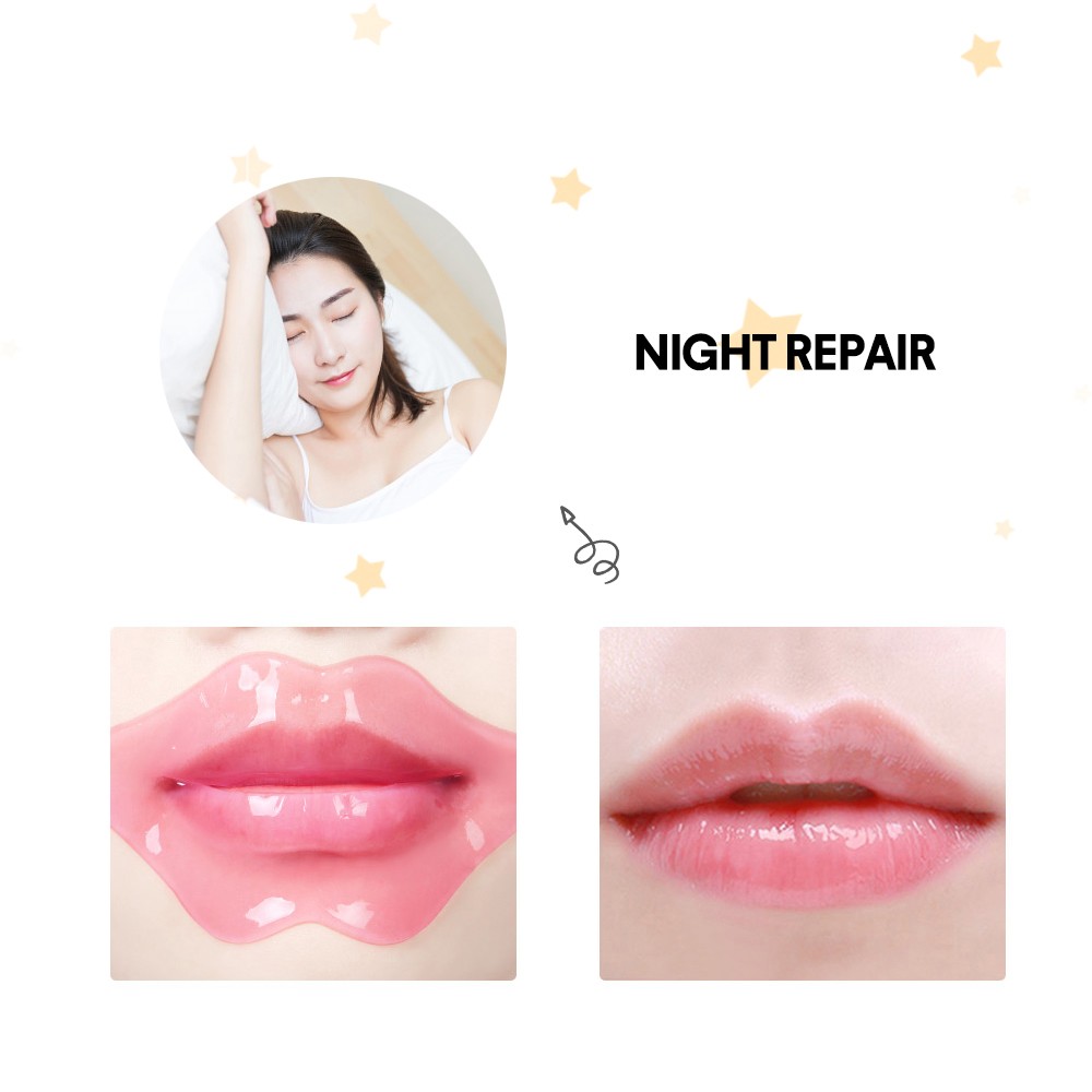 Women Crystal Collagen Lip Mask Moisture Essence Anti-ageing Wrinkle Patch Film Gel Lip