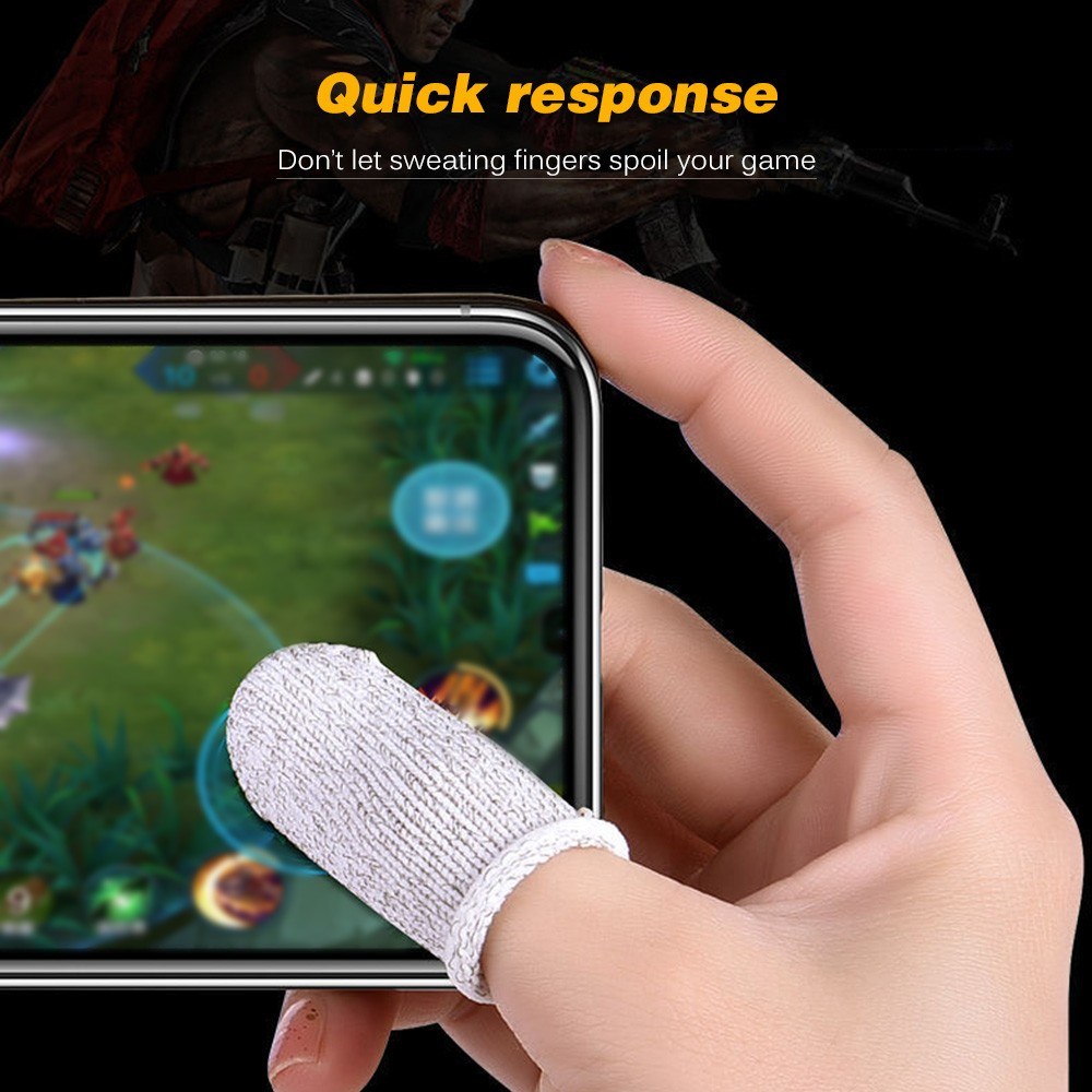 8 Pieces Gaming Finger Sleeve Touchscreen Thumb Sleeve Sensitive Sweat-proof Fingerprint-proof Breathable Finger Sleeve for Mobile Games