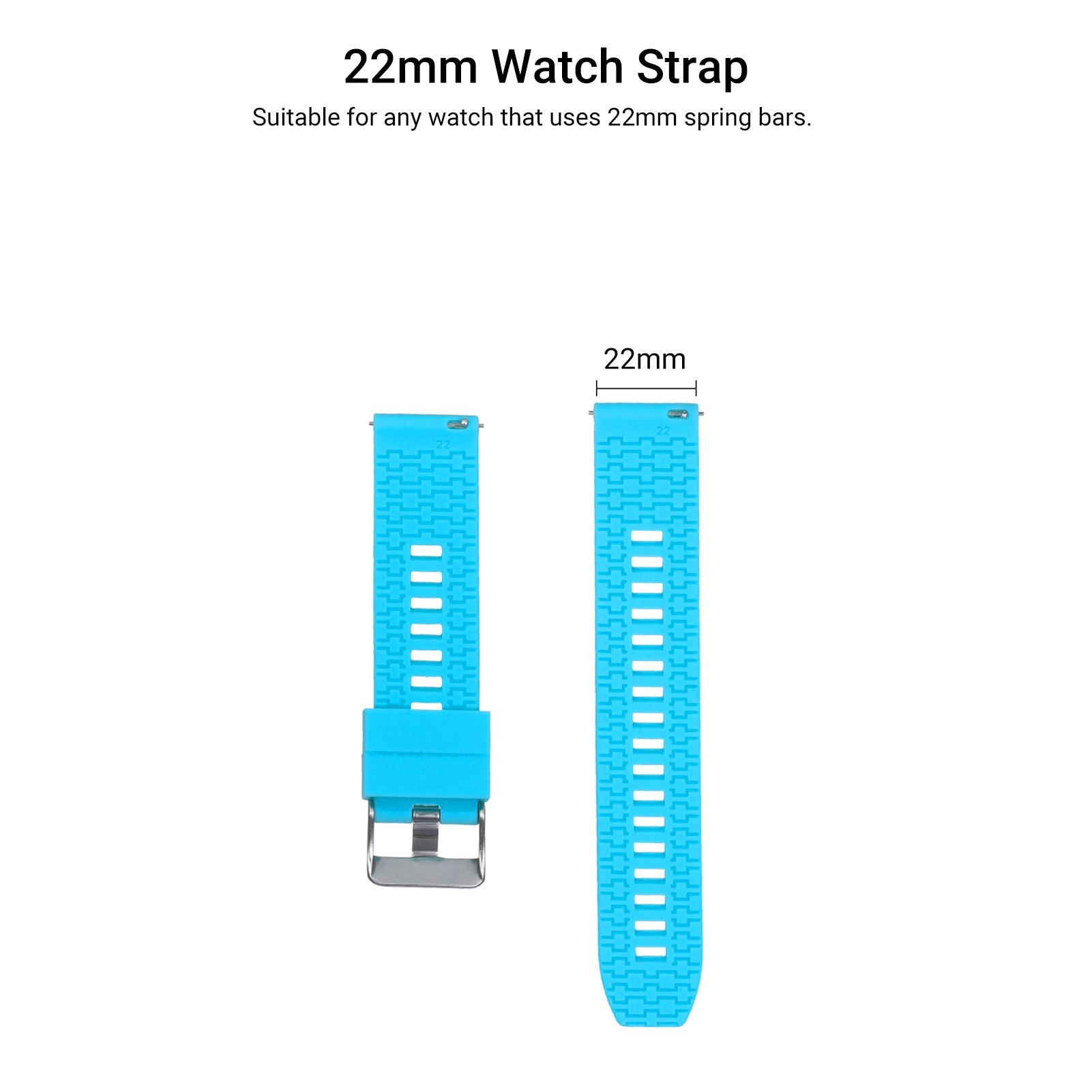 22mm Silicone Watch Strap Quick Release Watch Band with Buckle Soft Breathable Watchband Wristband Compatible with 22mm Traditional/Smart Watch