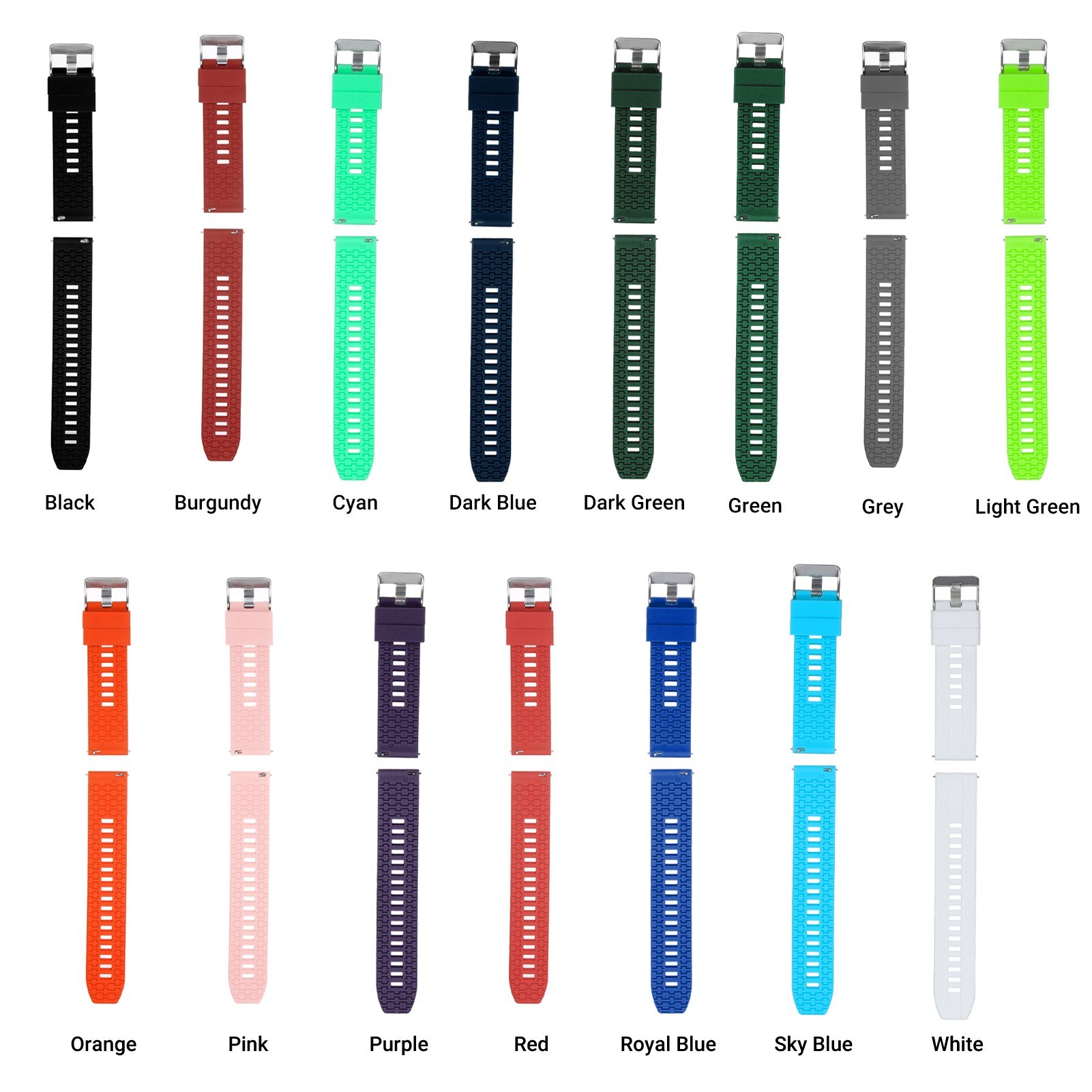 20mm Silicone Watch Strap Quick Release Watch Band with Buckle Soft Breathable Watchband Wristband Compatible with 20mm Traditional/Smart Watch