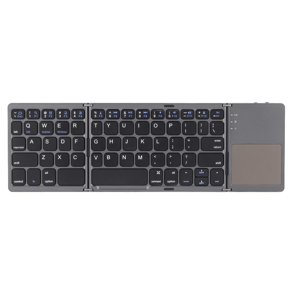 Portable Mini Ultra Slim Thin Foldable Folding BT Cordless Keyboard with Touchpad for Mobile Phone PC