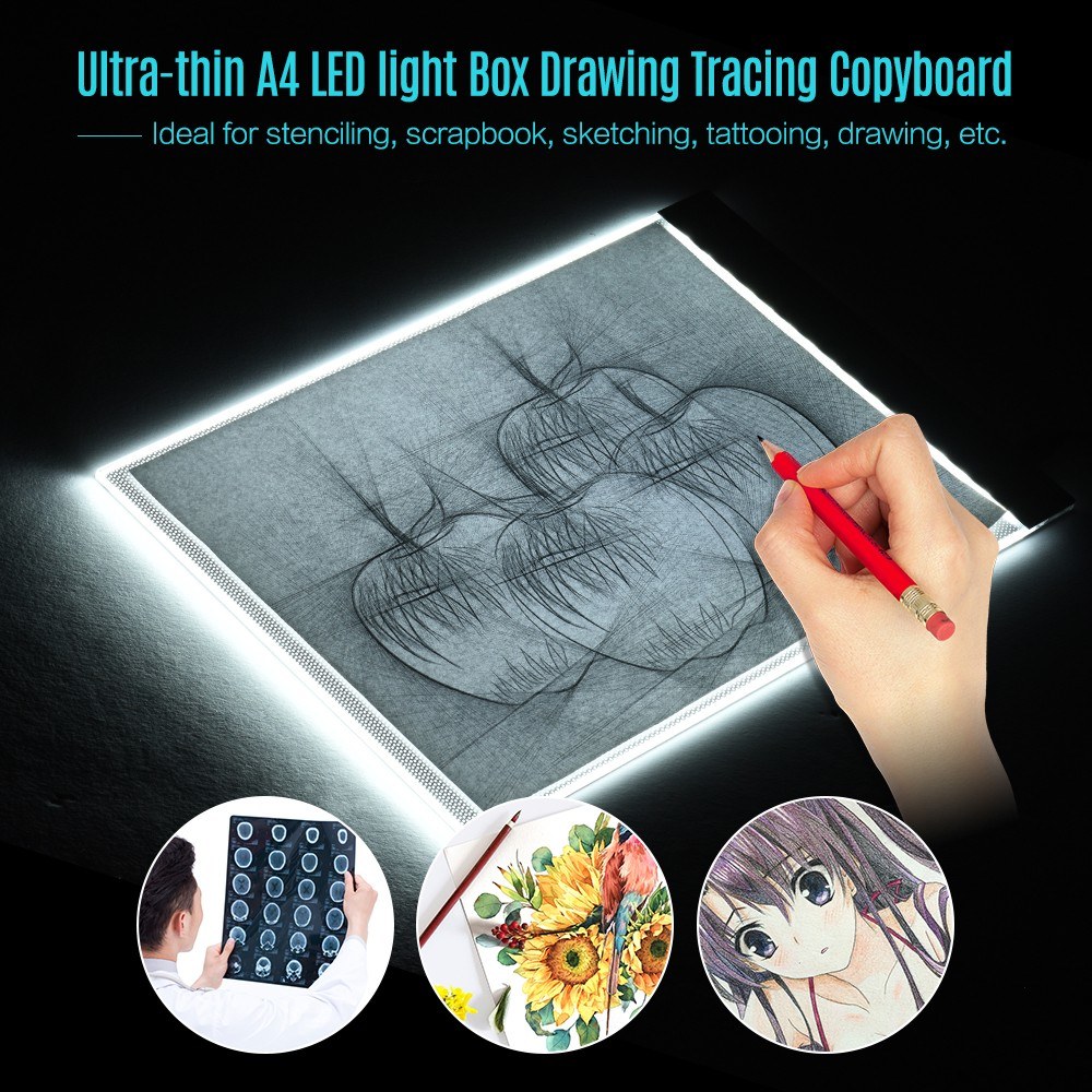 A4 Size Ultra-thin LED Light Box Drawing Tracing Tracer Copyboard