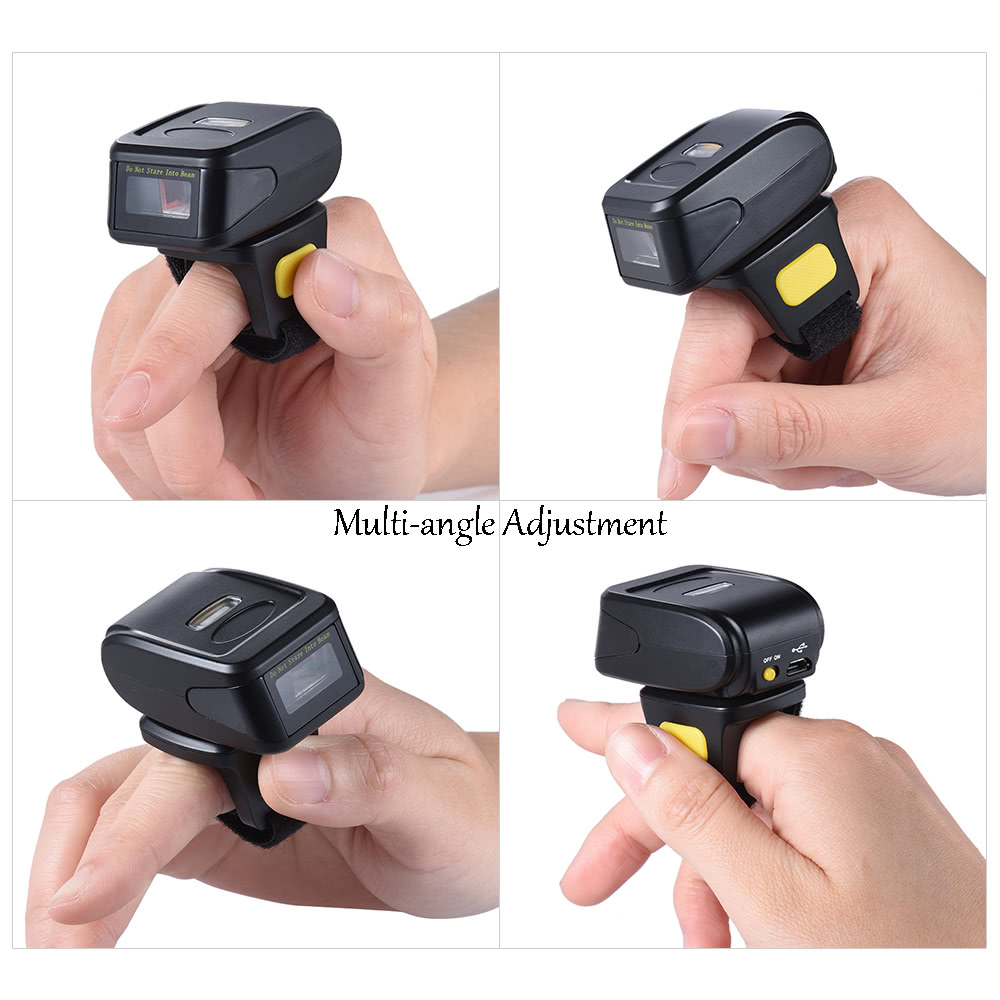 Portable Handheld Bluetooth Wireless Ring Finger Scanner