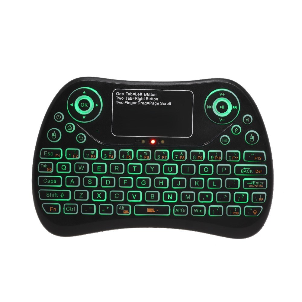 2.4GHz Mini Wireless Keyboard Touch Pad Mouse Combo RGB QWERTY Backlit Keyboard with Rechargeable Battery for Android TV Box Projector PC Laptop Wireless Smart Remote Controller