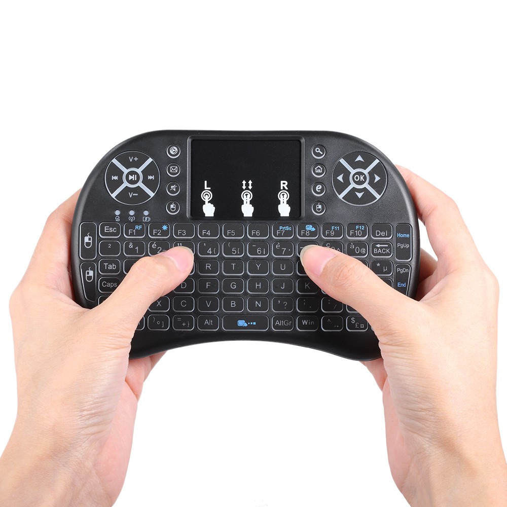 Italian Version Backlit 2.4GHz Wireless Keyboard Air Mouse Black