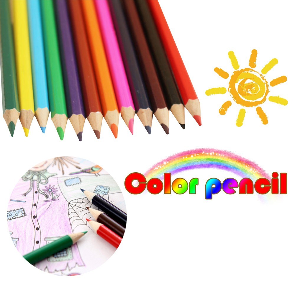 12 Colors Professional Oil Color Wooden Pencil Drawing Graffiti Pencils School Sketch Pencil Art Supplies