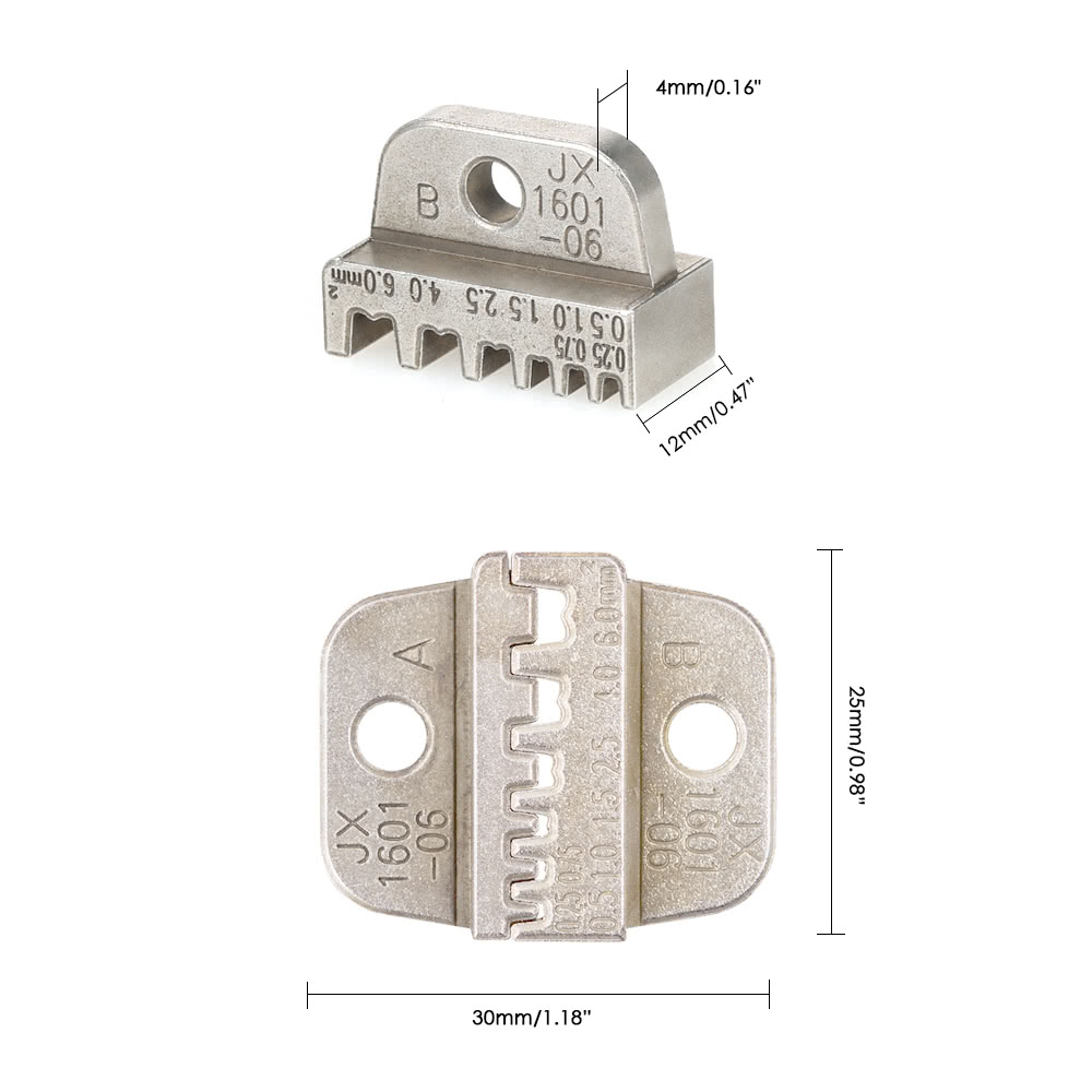 Wire Crimper Crimping Pliers Jaw JX-1601-01 AWG24-14 0.25-2.5mmÃ‚Â² Bootlace Ferrule Crimpers Cord End Terminal Jaws Mold