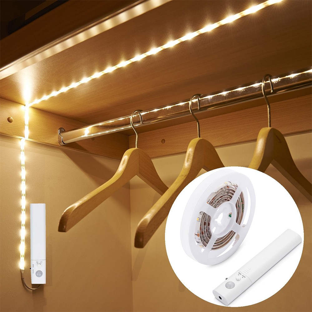 1M 30LEDs Sensitive PIR Motion Sensor Cabinet Strip Light with Remote